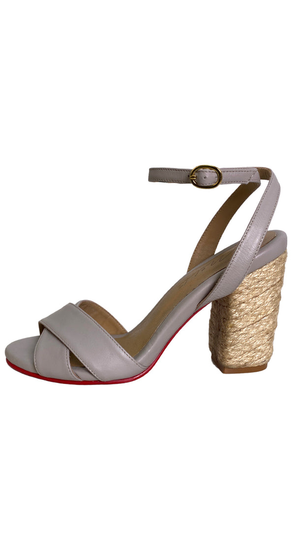 Sandalias Cuero Gris