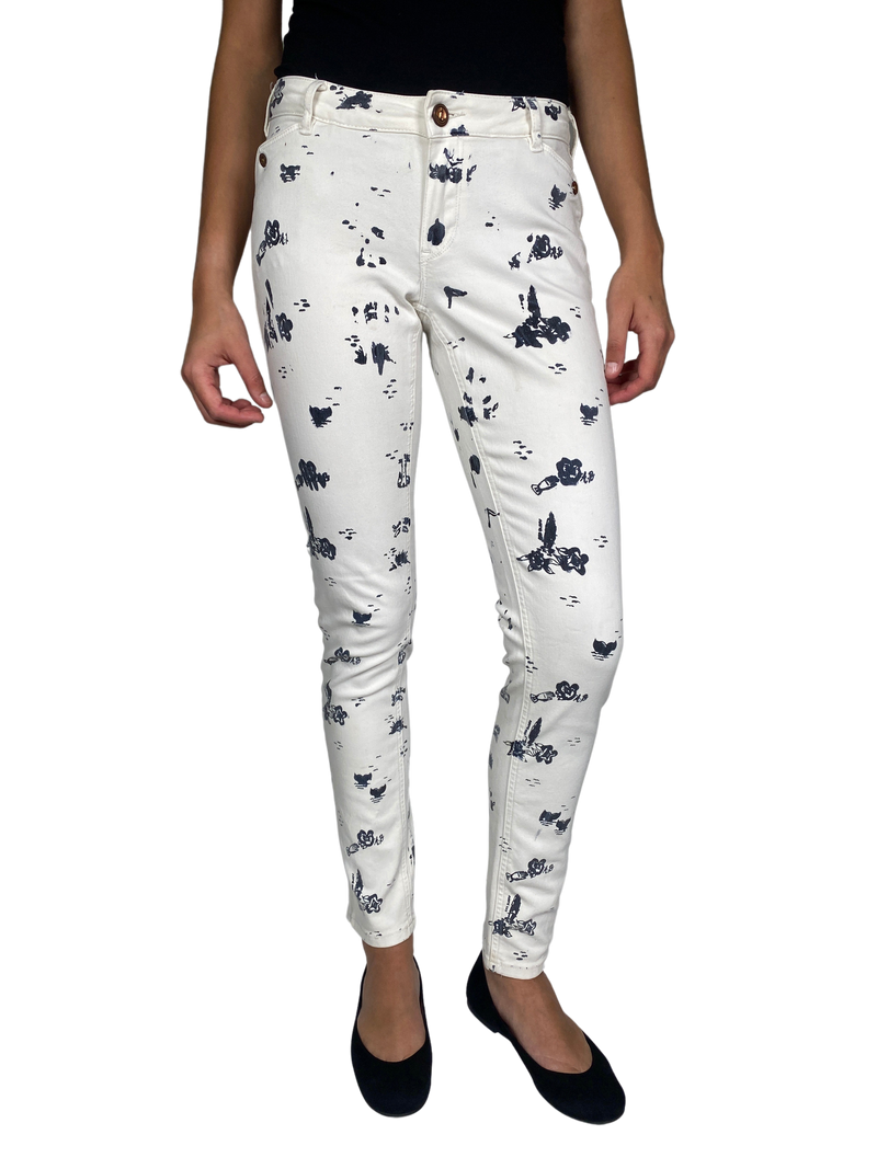 Jeans Blanco Estampado