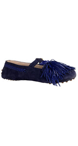 Mocasines Cuero Azul