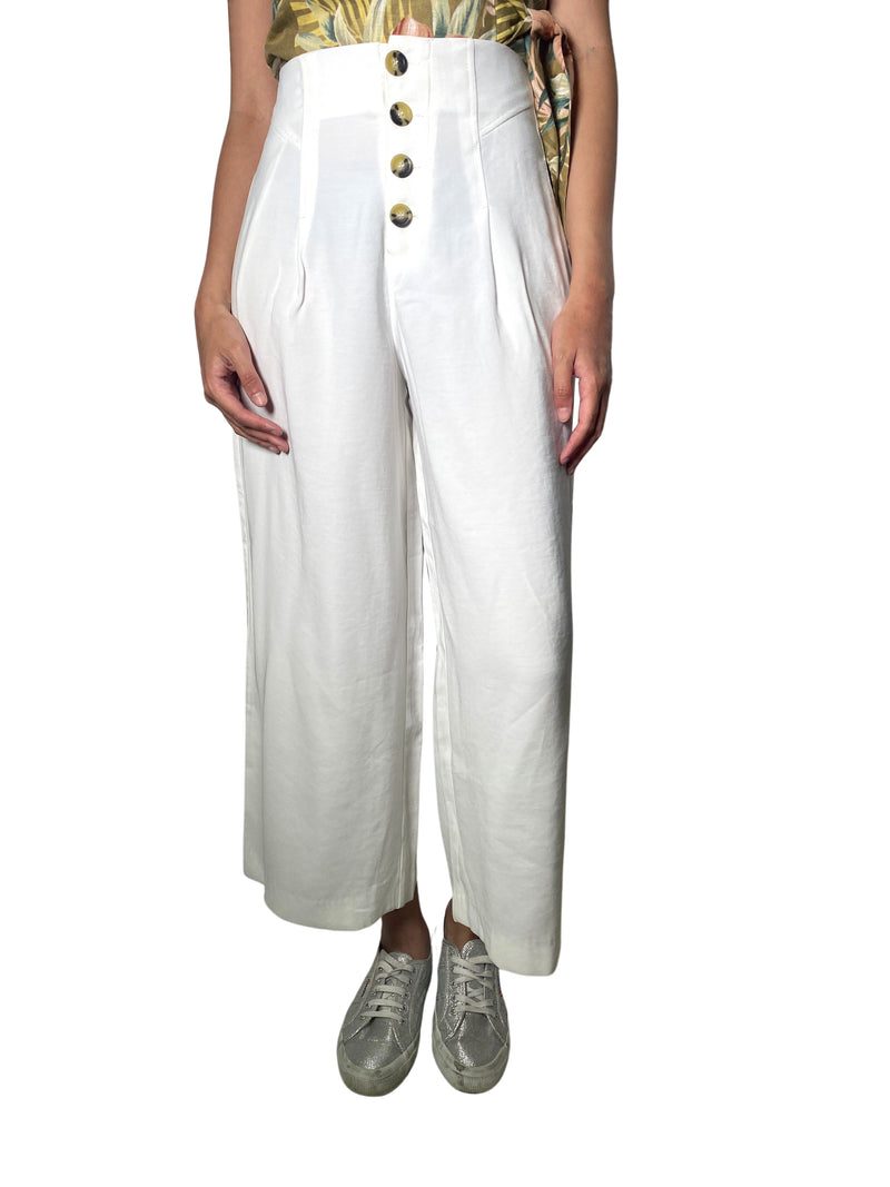 Pantalon de best sale tela blanco