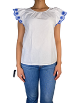 Blusa Blanca Mangas Bordadas