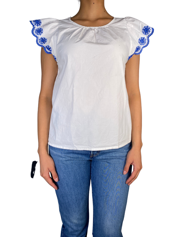 Blusa Blanca Mangas Bordadas