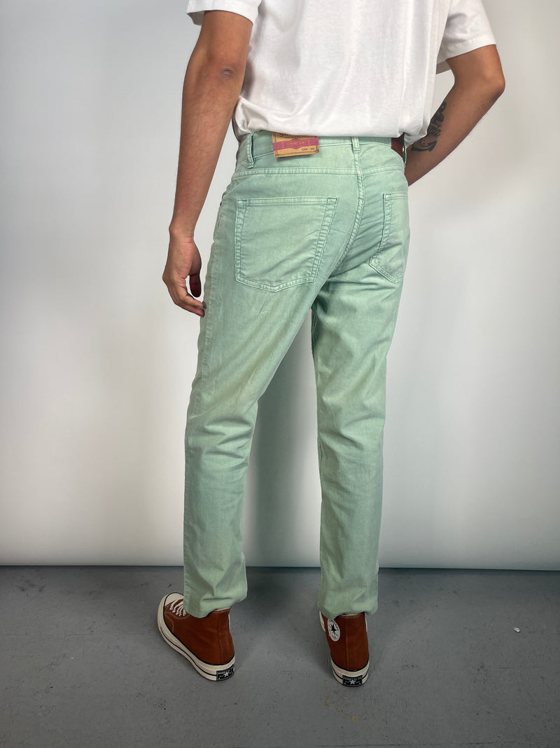 Pantalón Cotelé Verde Agua