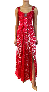 Vestido Rojo Animal Print