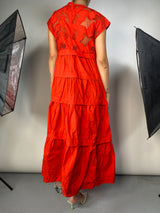 Vestido Broderie Rojo