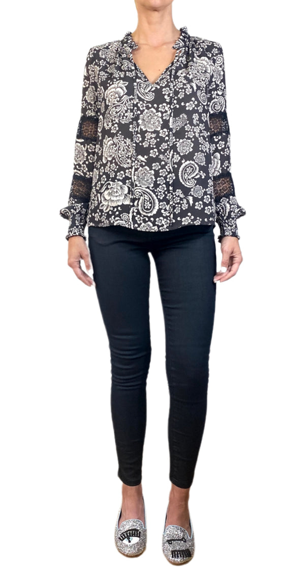 Blusa Gris Flores