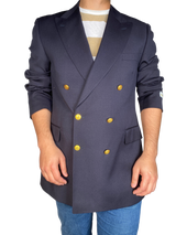 Blazer Lana Virgen Azul Marino