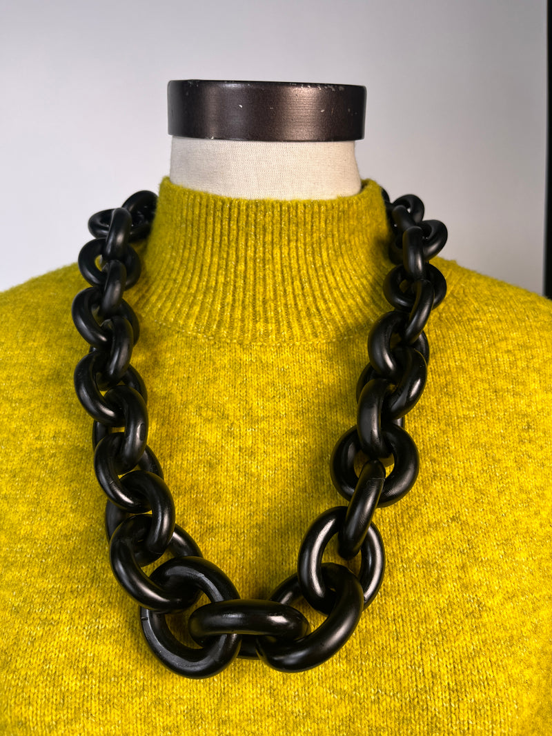 Collar Eslabón Negro XL