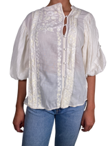 Blusa Crema Bordada