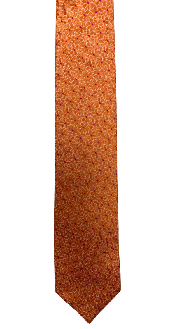 Corbata Flowers Orange Seda