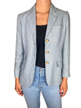 Blazer Celeste Seda y Lino