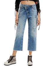 Jeans Desigual Vaqueros Boyfriend Twisted Azul - Calce Regular