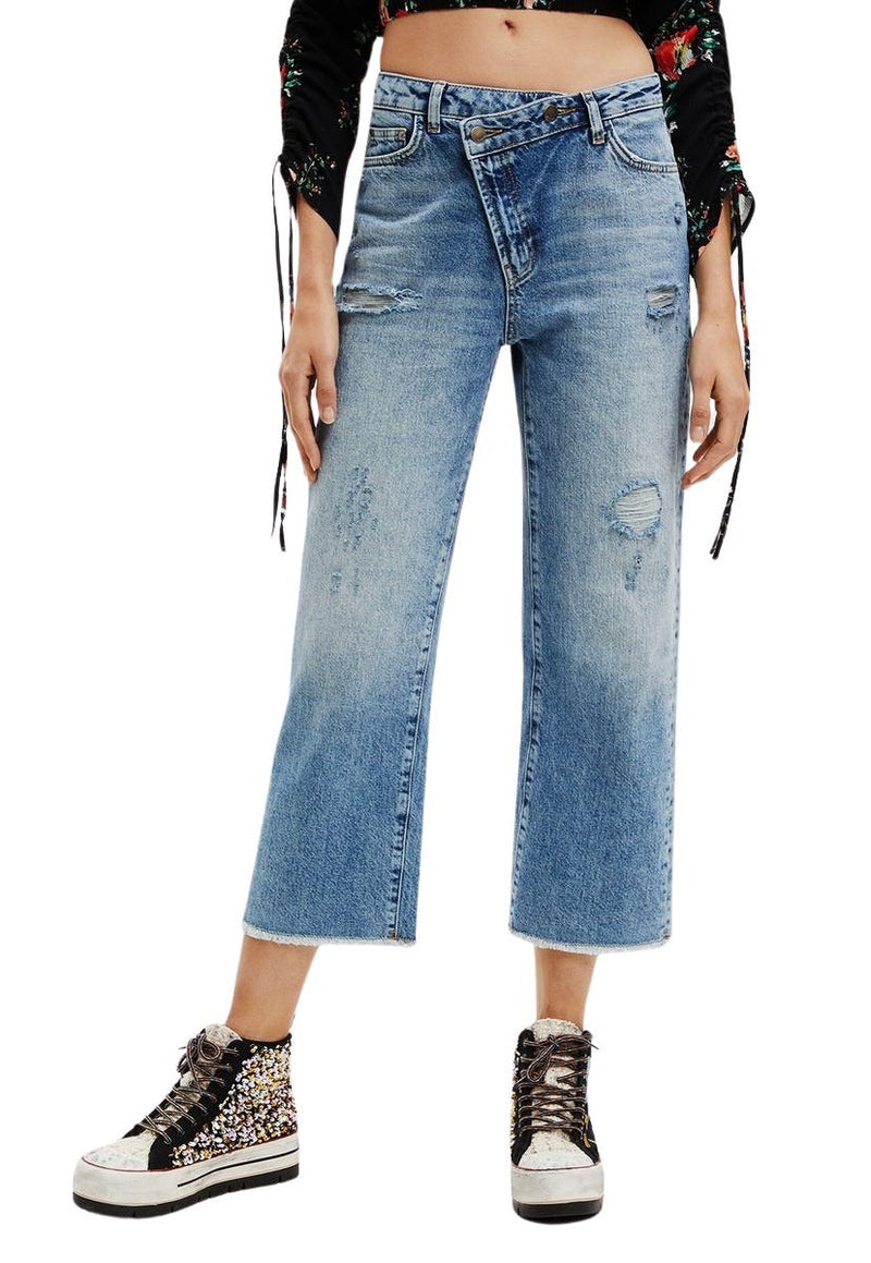 Jeans Desigual Vaqueros Boyfriend Twisted Azul - Calce Regular