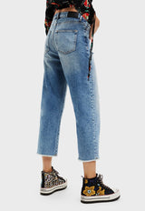 Jeans Desigual Vaqueros Boyfriend Twisted Azul - Calce Regular