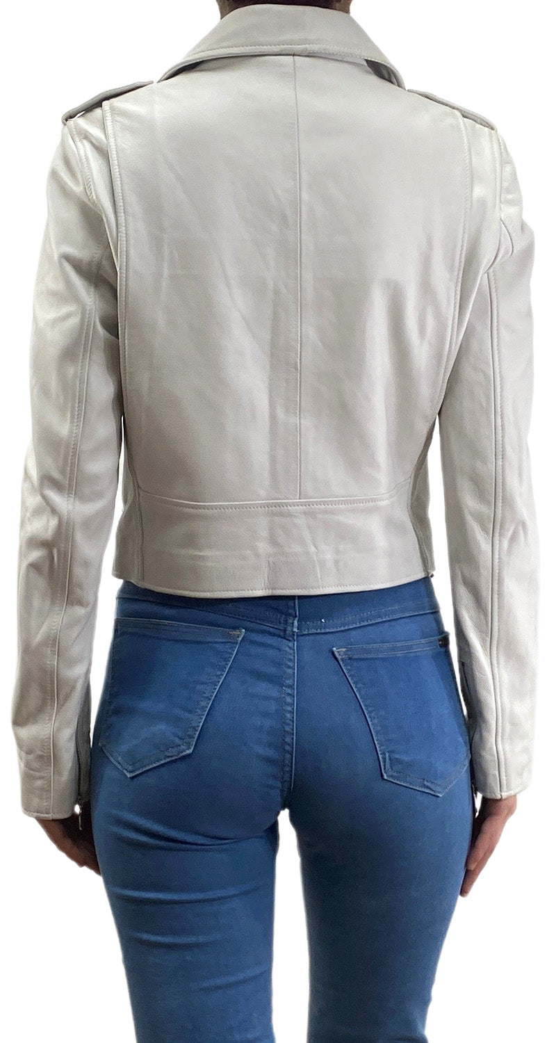 Chaqueta Cuero Blanca