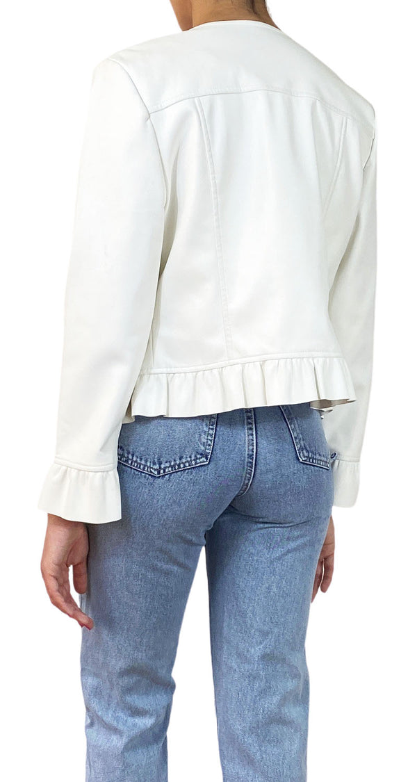 Chaqueta Simil Cuero Blanco