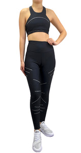 Leggings Negro Franjas