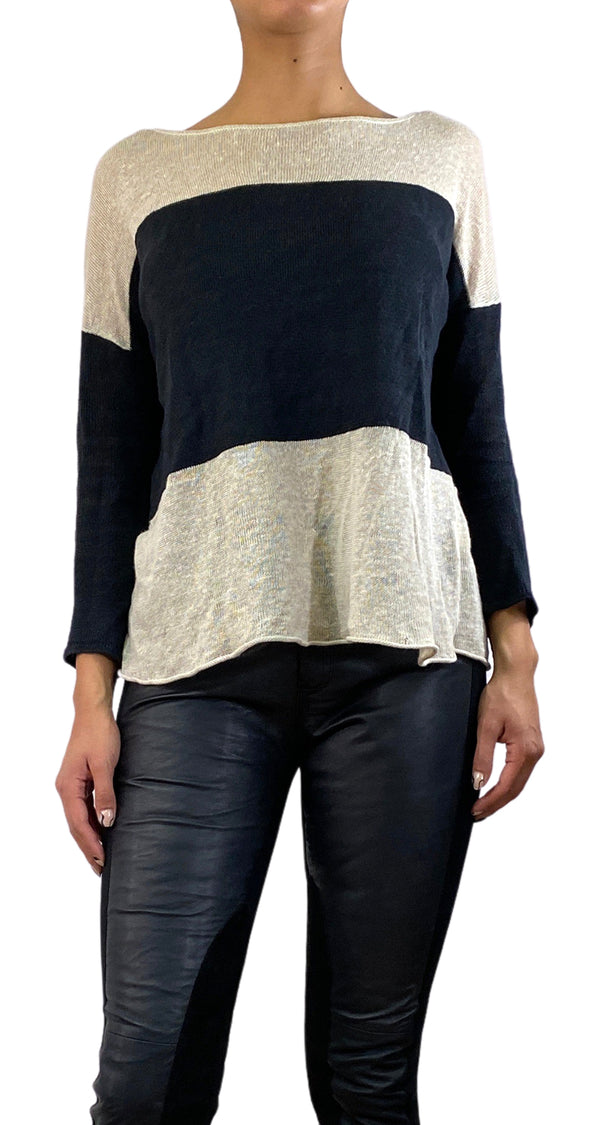 Sweater Negro y Beige