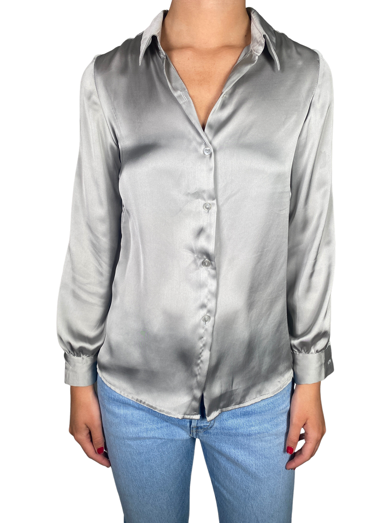 Blusa Gris Satinada