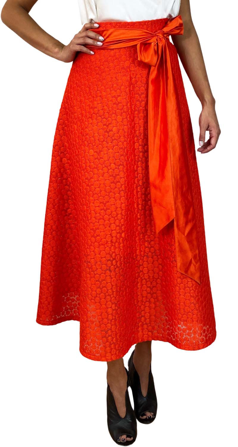 Falda Maxi Dots Naranja