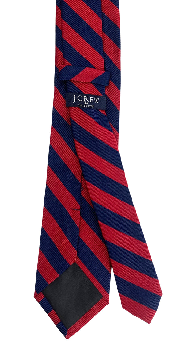 Corbata Seda Rayas Roja Y Azul