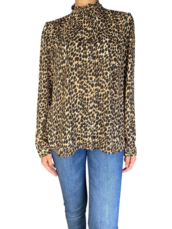 Blusa Animal Print Manga Larga