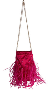 Bolso Fucsia Plumas