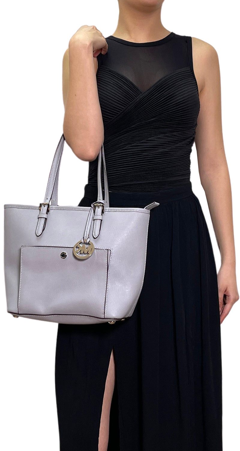 Bolso Cuero Gris