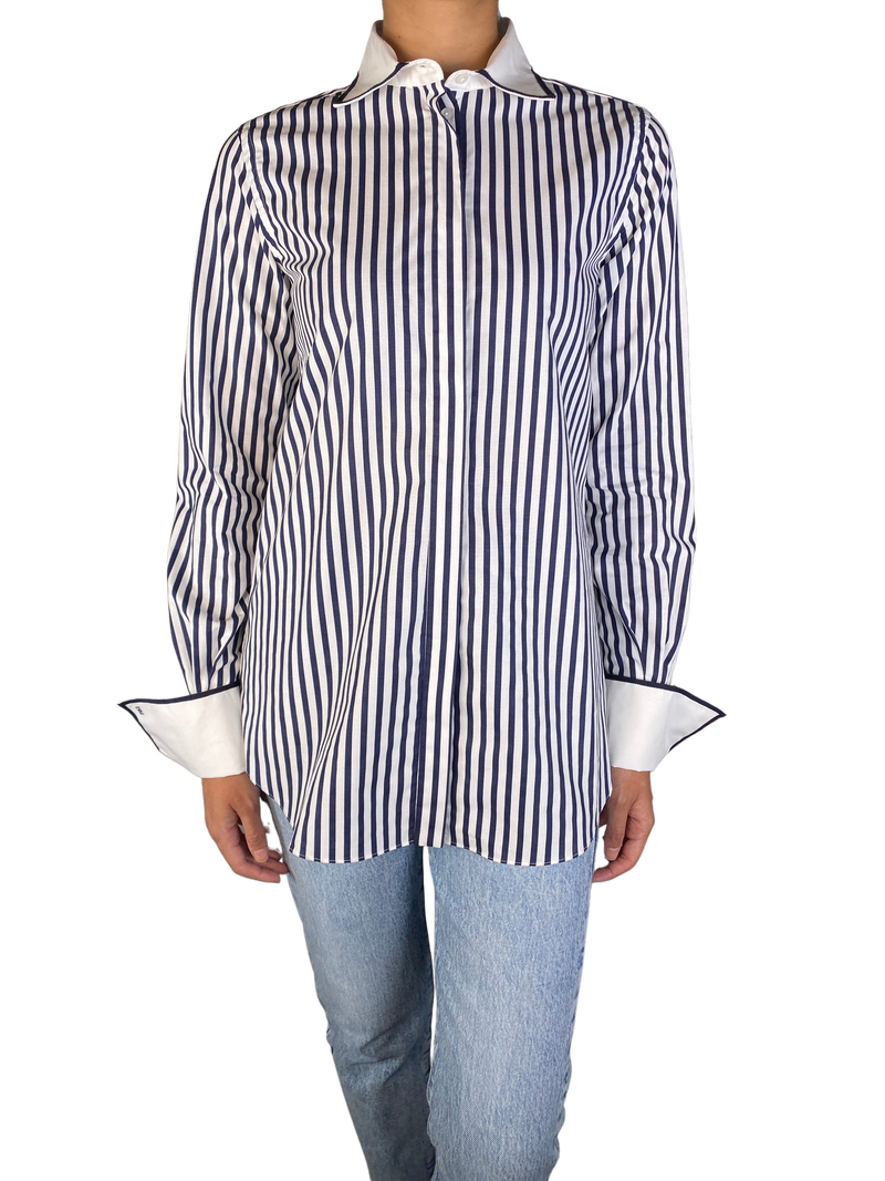 Blusa Rayas Azul Y Blanco