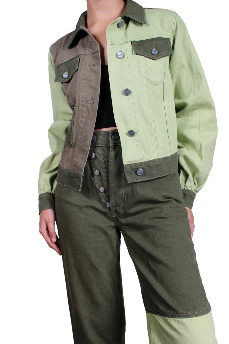 Chaqueta Denim Verde Militar