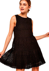 Vestido Apricot Negro - Calce Ajustado