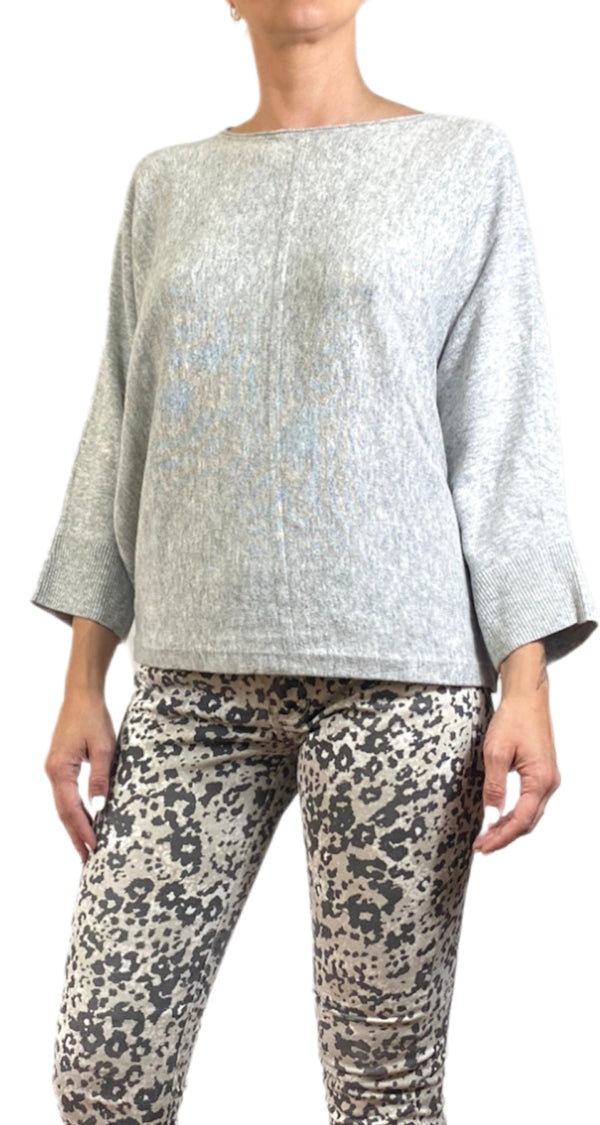 Sweater Gris Cuello Bote