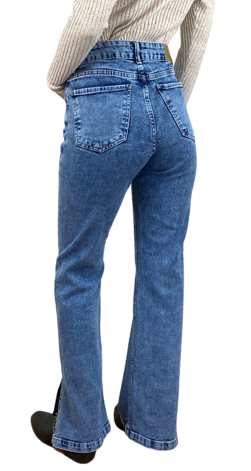 Jeans Tajo Lateral Celeste