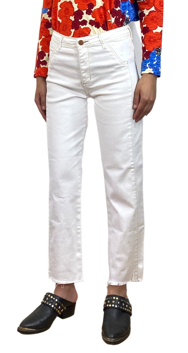 Jeans Blanco Desflecado