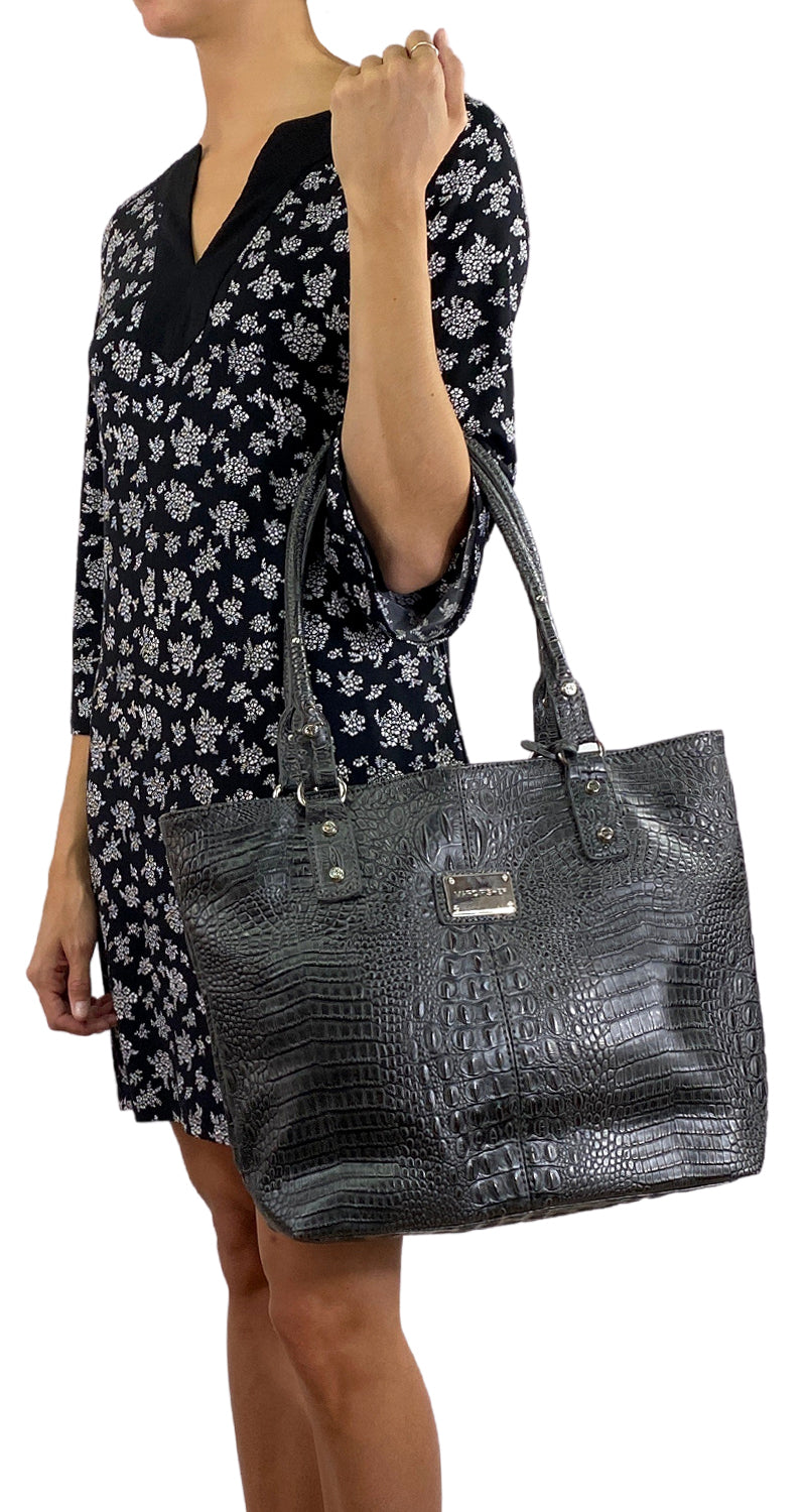 Bolso Reptil Gris