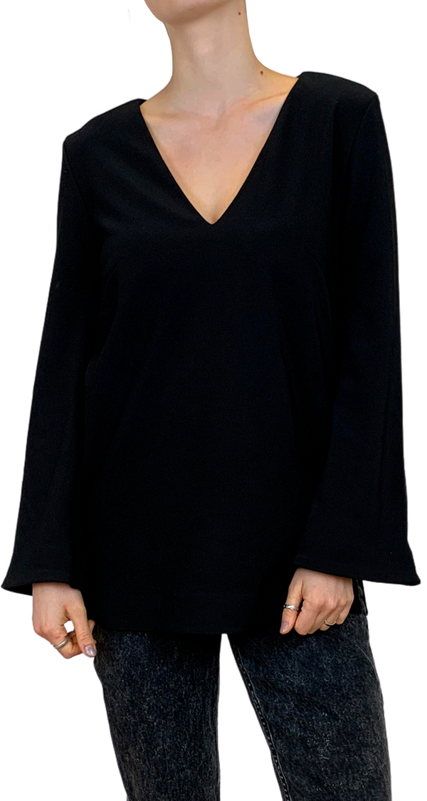 Blusa Negra Cierres