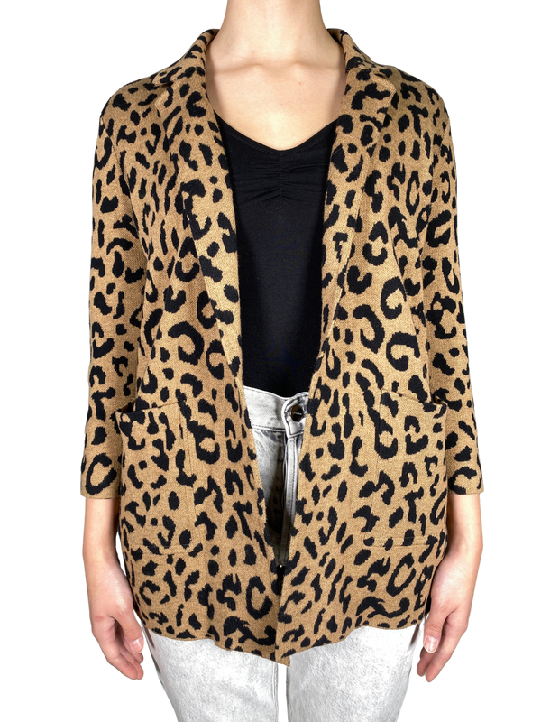 Sweater Blazer Animal Print