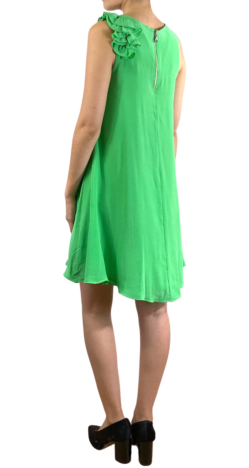 Vestido Seda Verde Mini