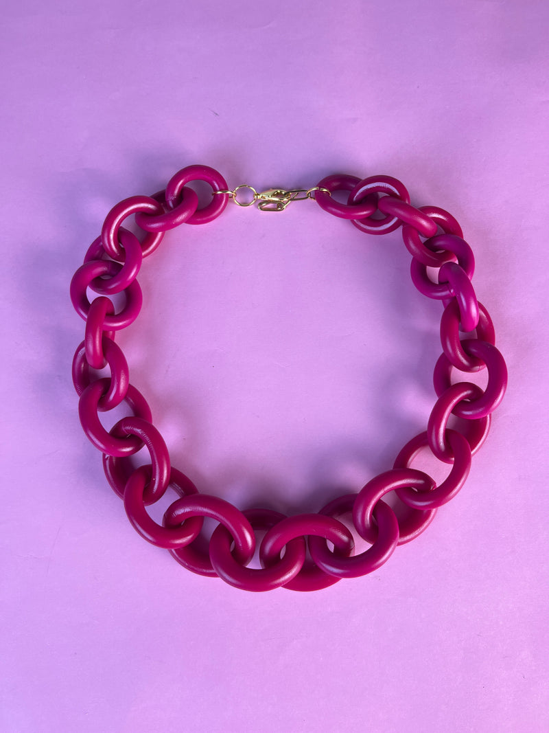 Collar Eslabón Fucsia MP Slim