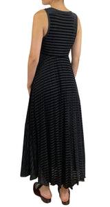 Vestido Maxi Negro Rayas