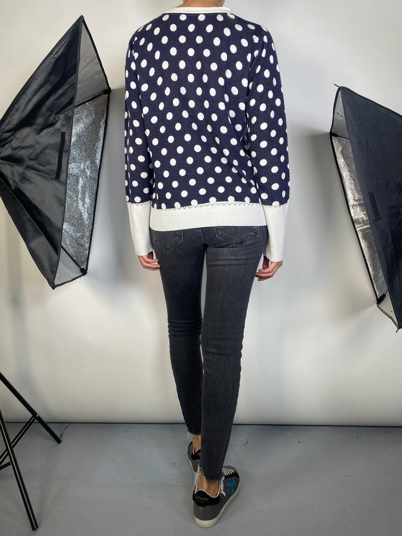 Sweater Azul Polka Dots