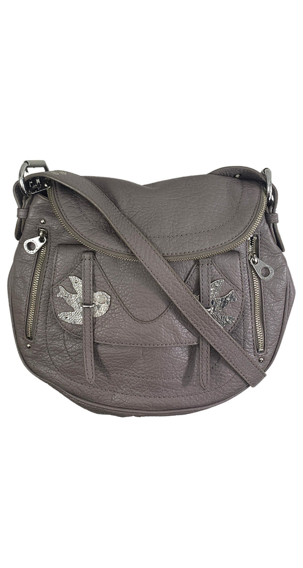 Cartera Cuero Gris