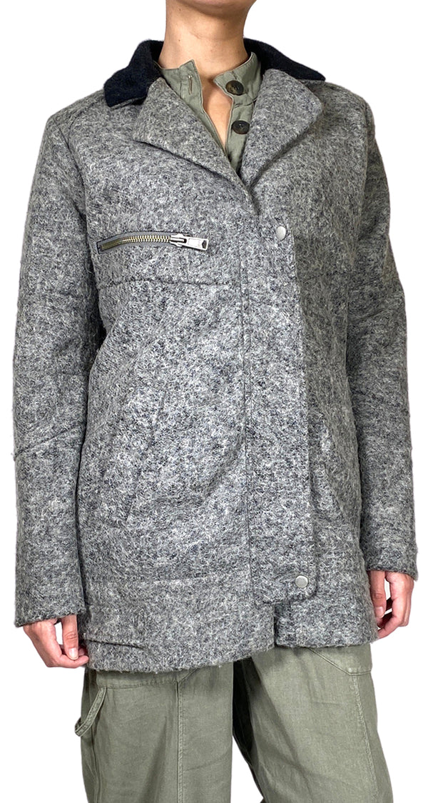 Abrigo Lana Gris Oversize