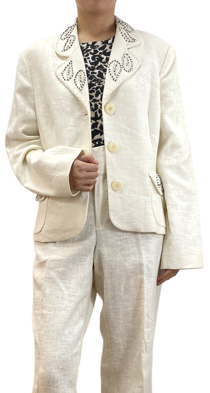 Blazer Blanco Paisley