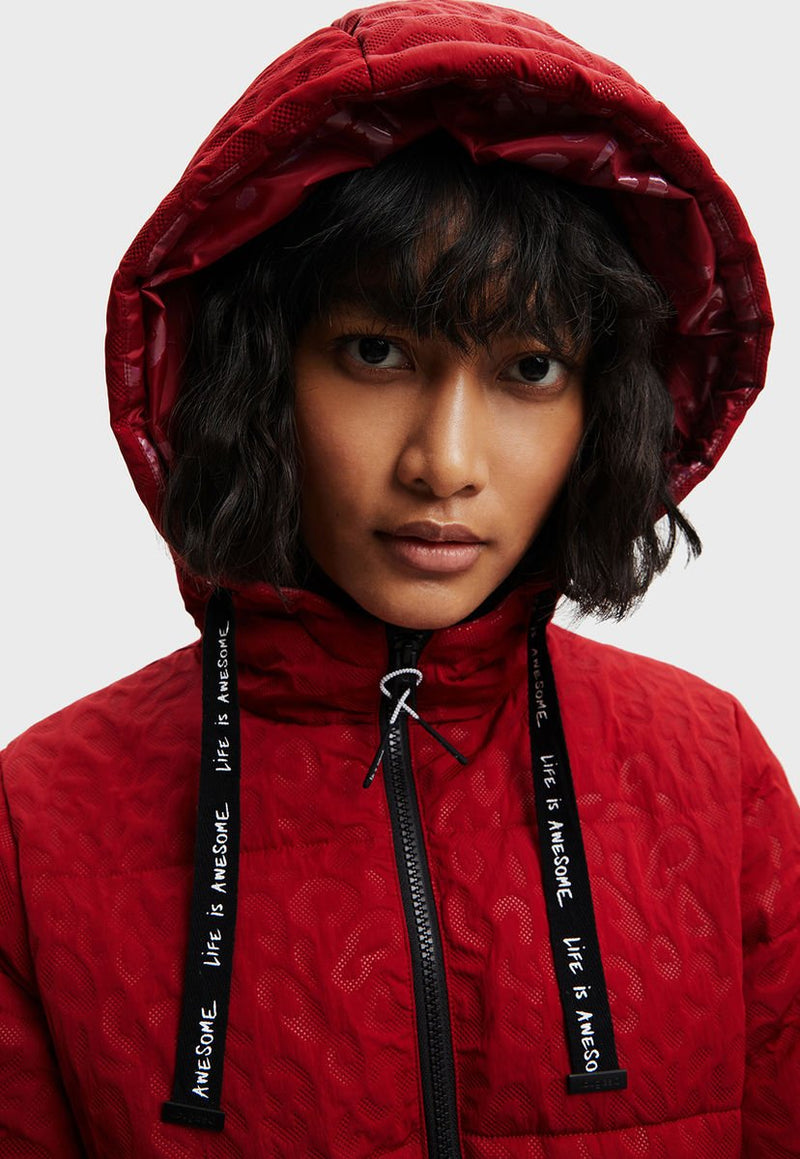 Parka Desigual Rojo - Calce Regular