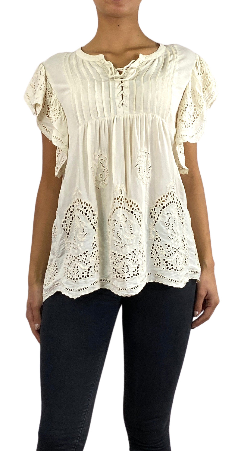 Blusa Beige Bordado