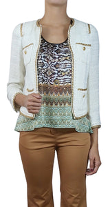 Chaqueta Blanca Macramé