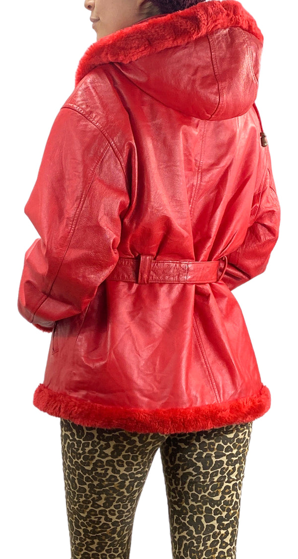 Chaqueta Cuero Rojo