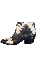 Botines Cowboy Blanco Y Negro