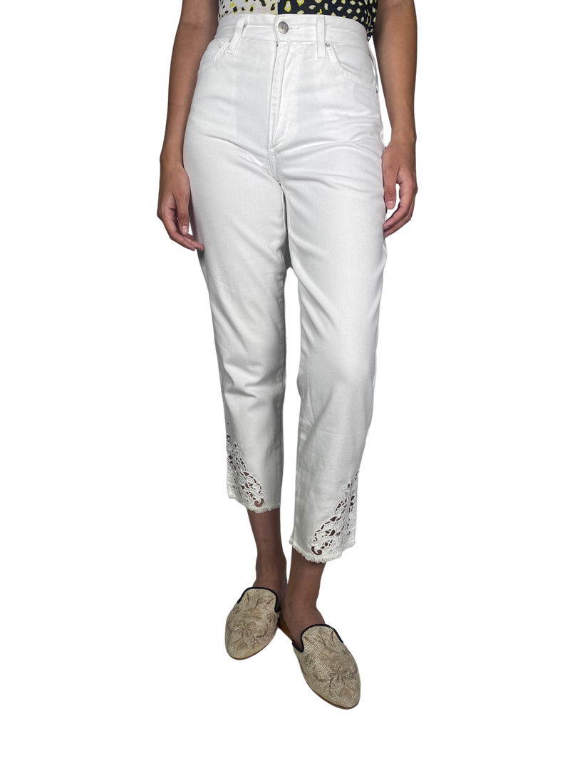 Jeans Blanco Broderie